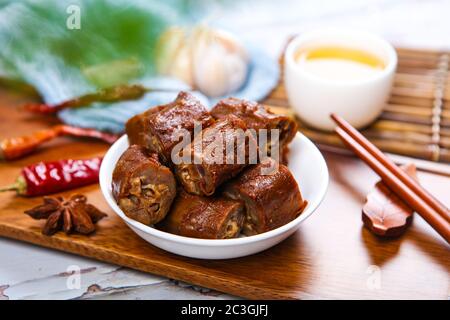 Delicious cold dishes spiced duck neck Stock Photo