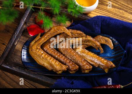 Delicious cold dishes spiced duck wing Stock Photo