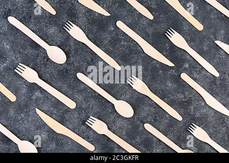 Concept recycle. Table serving with eco-friendly cutlery Stock Photo