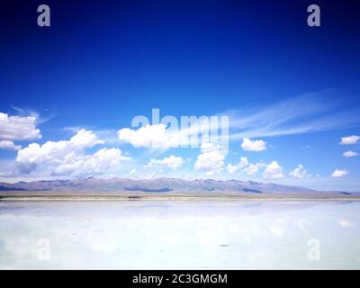 Saka salt lake of qinghai province Stock Photo