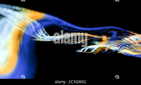 Illustration of colorful abstract digital wave isolated on a black background Stock Photo