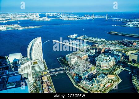 The view from the Yokohama Landmark Tower Stock Photo