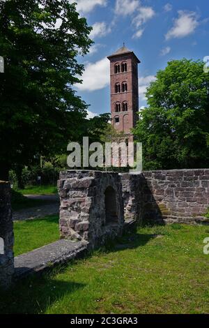 Hirsau monastery, walls of the ruins and western tower, Black Forest, Germany Stock Photo