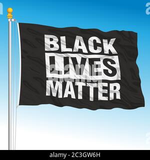 Black Lives Matter flag movement, vector illustration Stock Vector
