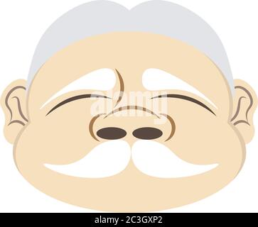 The face of an elderly man. Vector illustration. Stock Vector