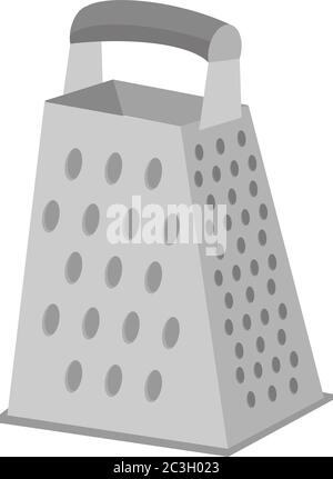 Kitchen grater. Vector illustration on the theme of cooking and kitchen equipment on a white isolated background. Stock Vector