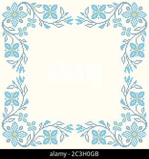 Cross Stitch Embroidery National Ukrainian Pattern Floral Ornament Vector  Stock Illustration - Download Image Now - iStock