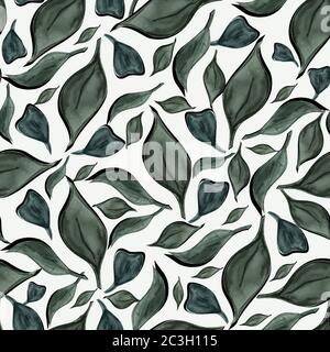 green leaf seamless pattern work Stock Photo