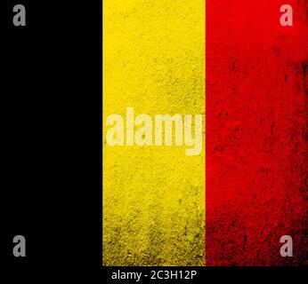 Kingdom of Belgium National flag. Grunge background Stock Photo