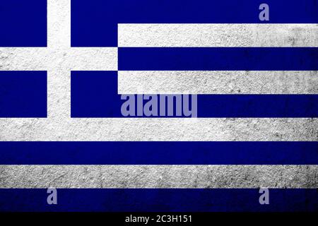 National flag of Greece (Hellenic Republic). Grunge background Stock Photo