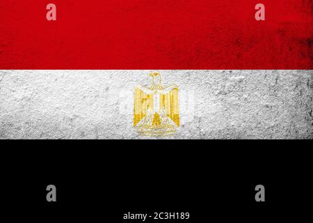 The Arab Republic of Egypt National flag. Grunge background Stock Photo