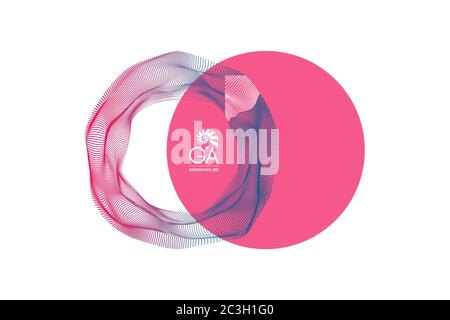 Wireframe object with lines and dots. Abstract 3d connection structure. Geometric shape for design. Lattice element, emblem and icon. Molecular grid. Stock Vector