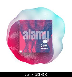 Wireframe object with lines and dots. Abstract 3d connection structure. Geometric shape for design. Lattice element, emblem and icon. Molecular grid. Stock Vector
