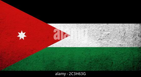 The Hashemite Kingdom of Jordan National flag. Grunge background Stock Photo