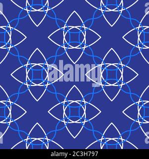 Portuguese azulejo tiles. Encaustic seamless patterns, prints. Stock Vector