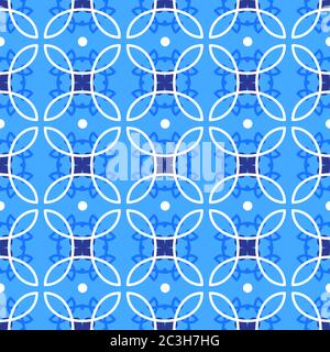 Portuguese azulejo tiles. Encaustic seamless patterns, prints. Stock Vector