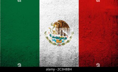 The United Mexican States (Mexico) National flag. Grunge background Stock Photo