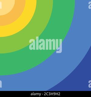 Starting from the upper left corner of the yellow, orange, green and blue circles, growing successively Stock Vector