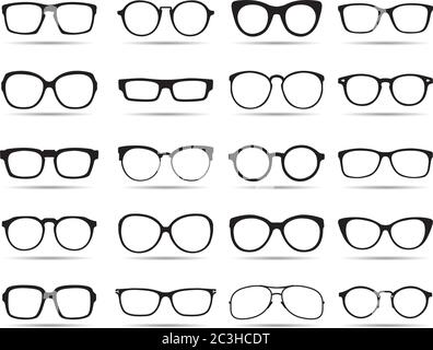 Set Glasses. Vector Illustration and icon. Stock Vector