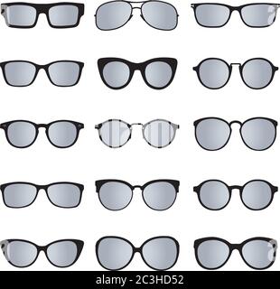 Set sunglasses. Vector outline illustration. Stock Vector