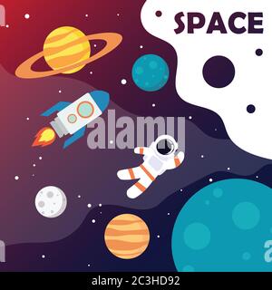 space universe poster. vector illustration Stock Vector