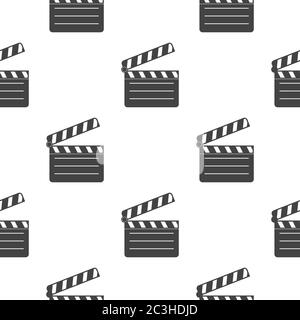 Clapper board. Black seamless pattern Stock Vector