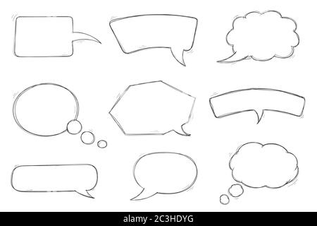 Speech bubbles. Outline icons Stock Vector