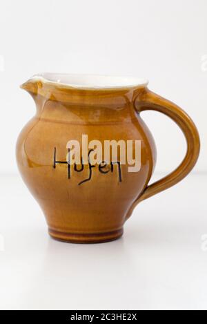 Old Vintage Cream or Hafen Jug from Ewenny Pottery in South Wales Stock Photo