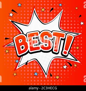 BEST sign. Speech bubble in comic book style Stock Vector