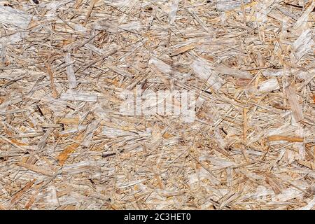 brown pressed chip panel closeup. abstract background Stock Photo