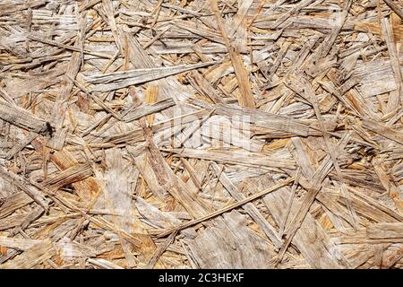 brown pressed chip panel closeup. abstract background Stock Photo