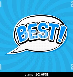 BEST sign. Speech bubble in comic book style Stock Vector