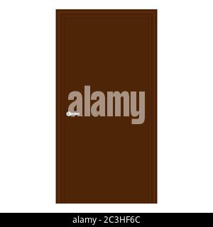 Brown wooden door Stock Vector