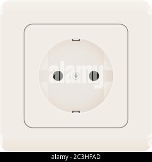 Electric socket. White european standard socket Stock Vector