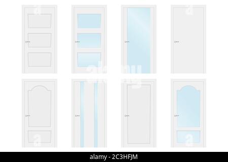 White interior doors. Collection Stock Vector