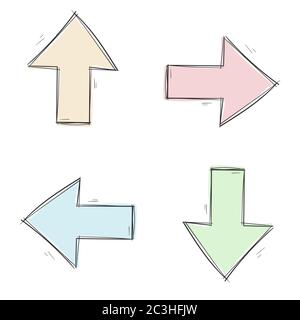 Arrows. Colored hand drawn sketch Stock Vector