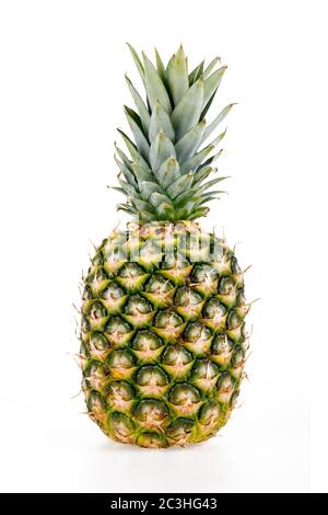 Fresh whole pineapple against white background Stock Photo