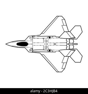 American fighter F-22 Raptor vector illustration. Stock Vector