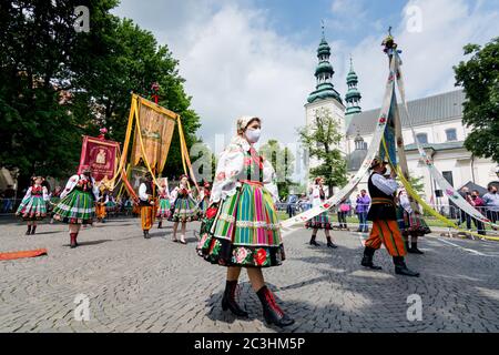 Women Dressed In Polish National Folk Costumes From Lowicz Region