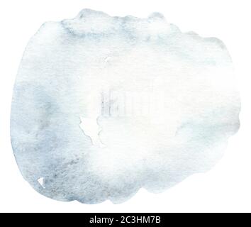 Blue watercolor background. Splash abstract shape drawing. Stock Photo