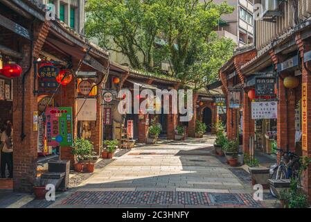 Shenkeng, Taiwan - June 19, 2020: Shenkeng old street, an street in New Taipei city famous for delicious tofu related food and nostalgic Taiwan feel. Stock Photo