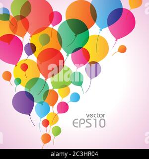 Colorful flying balloons background, vector illustration Stock Vector