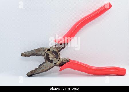 Diagonal cutting pliers are used for cutting wires, screws and nails Stock Photo