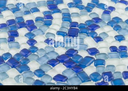 High angle shot of square dark and light blue tiles - good for a background Stock Photo