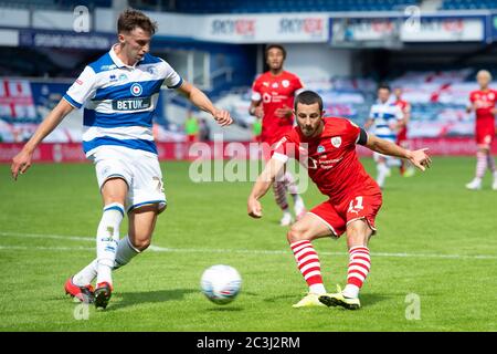 London, UK. 20th June, 2020. Conor Chaplin of Barnsley during the EFL Sky Bet Championship match between Queens Park Rangers and Barnsley at The Kiyan Prince Foundation Stadium, London, England on 20 June 2020. Photo by Salvio Calabrese. Editorial use only, license required for commercial use. No use in betting, games or a single club/league/player publications. Credit: UK Sports Pics Ltd/Alamy Live News Stock Photo