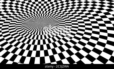 Optical illusion. 3D Rendering. Abstract 3d pop art illustration.