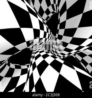 Optical illusion. 3D Rendering. Abstract 3d pop art illustration.