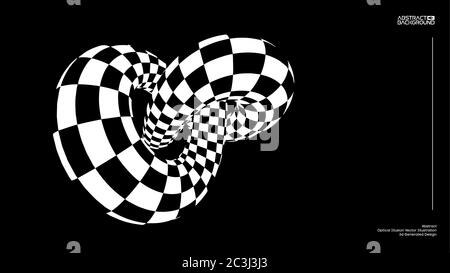 Optical illusion torus knot background. Vector illustration background Stock Vector
