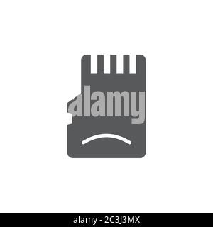 Memory card vector icon symbol storage isolated on white background Stock Vector