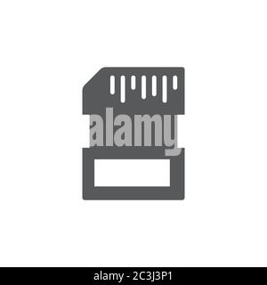 Memory card vector icon symbol storage isolated on white background Stock Vector